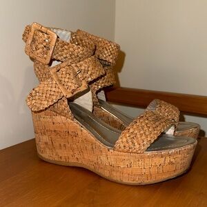 Donald J. Pliner Brown Woven Wedge Sandals